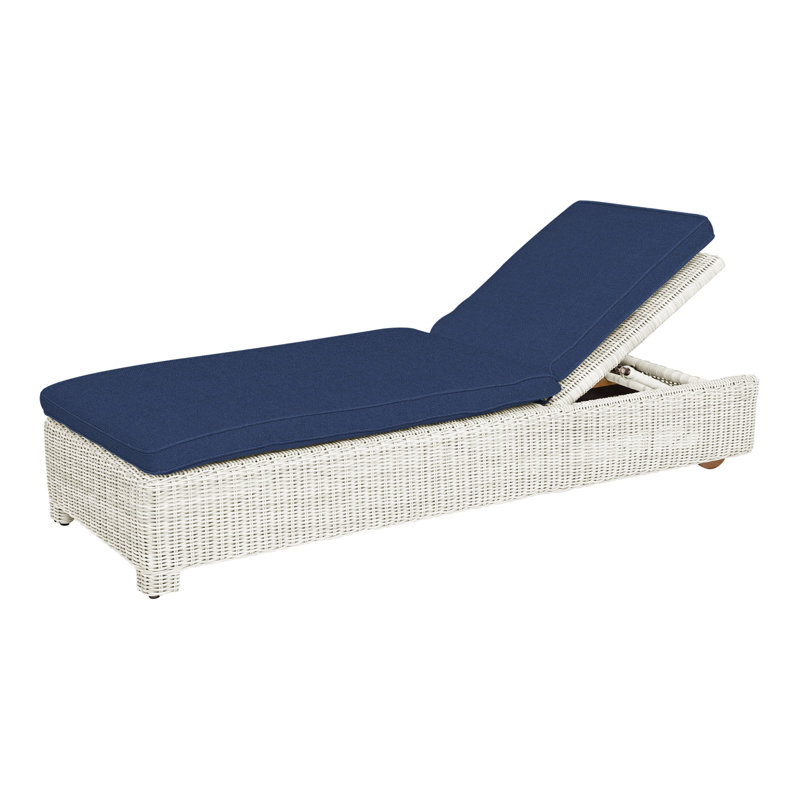 Sag Harbor Outdoor Chaise Lounge, Navy Rain, Sag Harbor Classic White