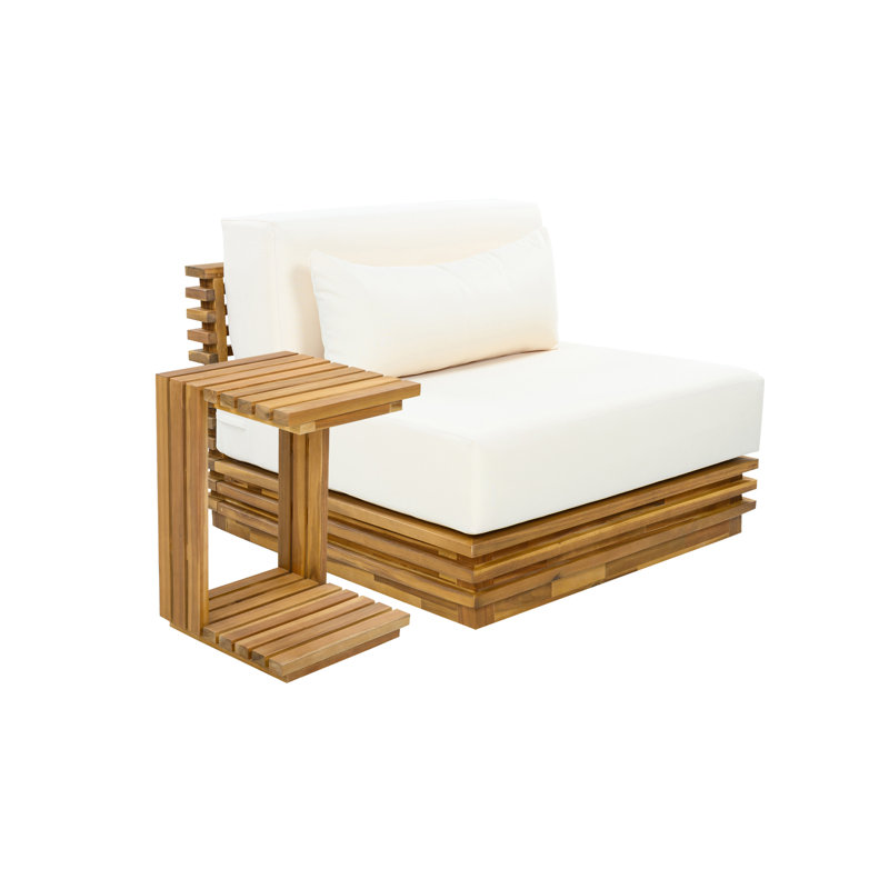 Ensemble de conversation d'extérieur en bois d'acacia avec coussins amovibles 2 pièces Zyla