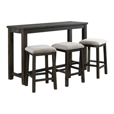 Anaelisa 3-Person Counter-Height Solid Wood Dining Set