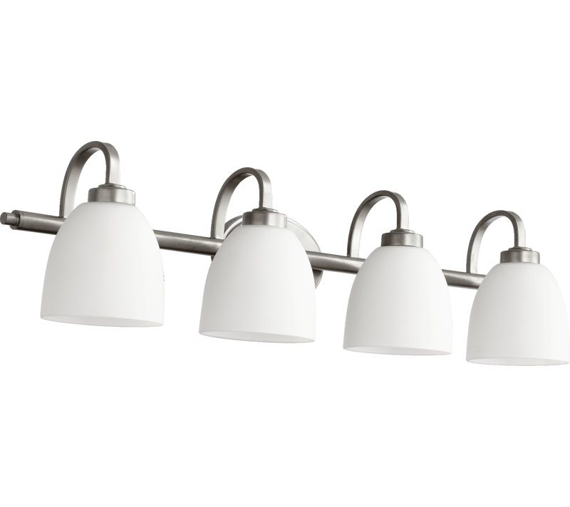 Cariad 4 - Light Dimmable Vanity, Classic Nickel, Off White