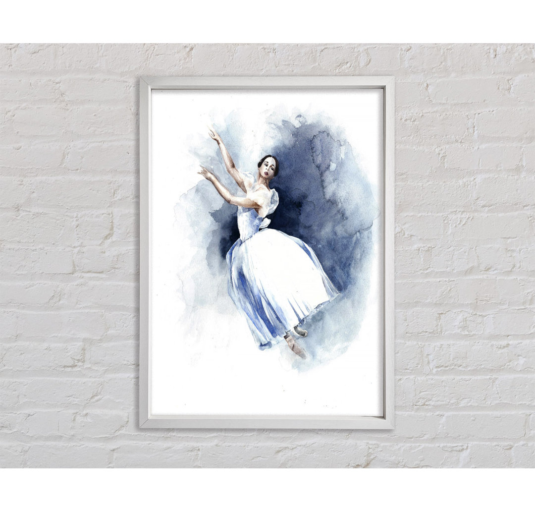 Weiße Ballerina 6 - Einzelner Bilderrahmen Kunstdrucke auf Leinwand