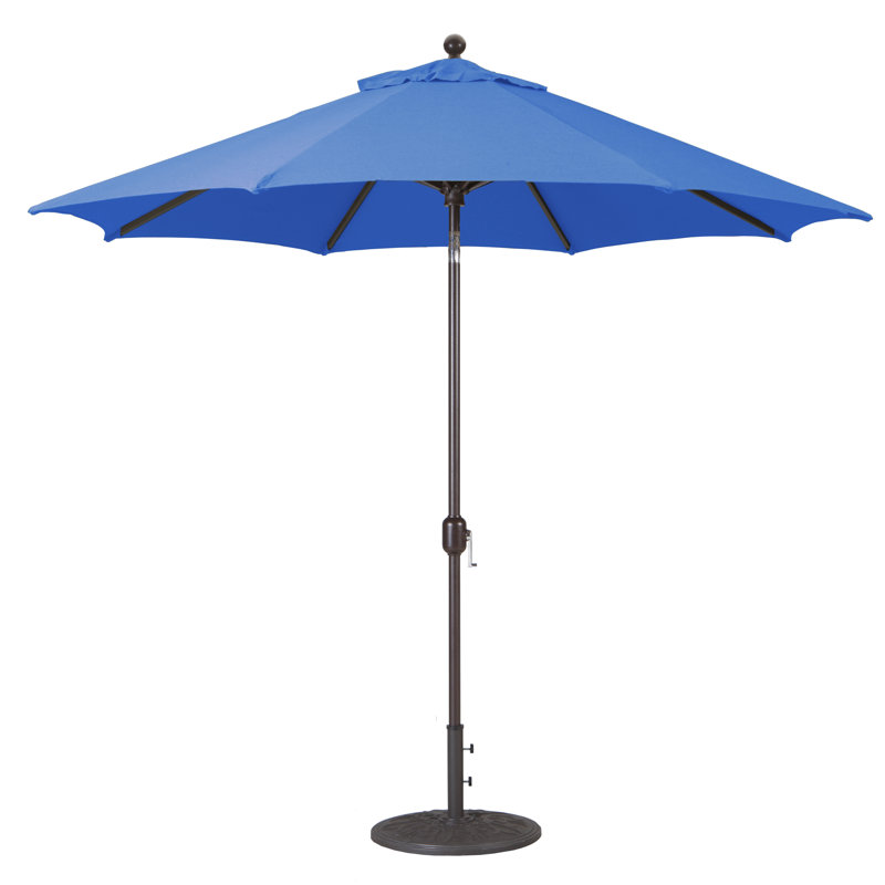 Parasol de marché 9 pi Nadasha, Noir, Bleu Pacifique