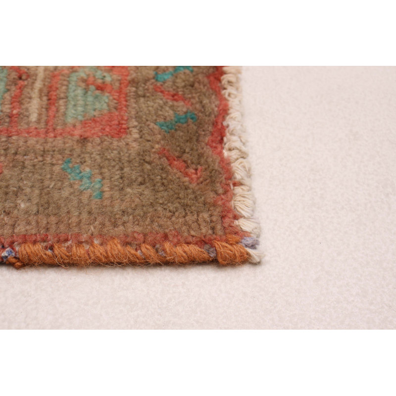 Tapis de couloir unique en laine 3 pi 5 po x 10 pi 3 po Antalya