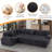 Amalyn  U-Shaped Modern Corduroy Sectional With Storage Chaise Lounge-77585898