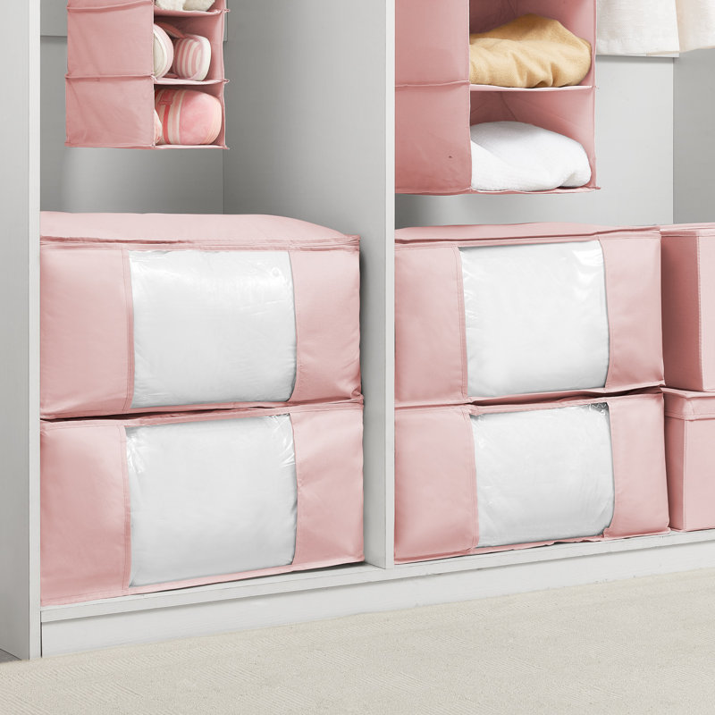Jumbo Storage With Clear View 4-Pack - White, Pink