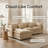 105" Modular Chenille Sectional Sofa 3-Seater L-Shape Couch with Ottoman Beige-116594553