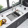 Double Bowl(60/40) Undermount Sink- 33"X19" Double Bowl Kitchen Sink 16 Gauge With Two 10" Deep Basin