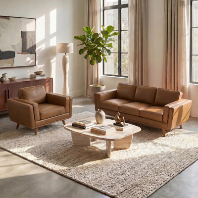 Inayat 2-Piece Upholstered Square Arm Sofa Set