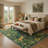 Alcoa Veridian Animal Print Machine Washable Green / Yellow Indoor Area Rug with Non-Slip Backing-845638713