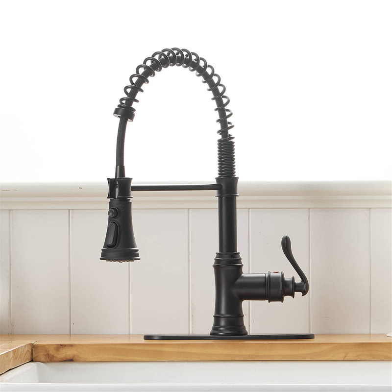 AWZTOO Pull Down Kitchen Faucet, Matte Black