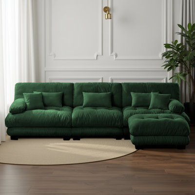 Canapé modulaire de luxe - canapé surdimensionné en L avec repose-pieds