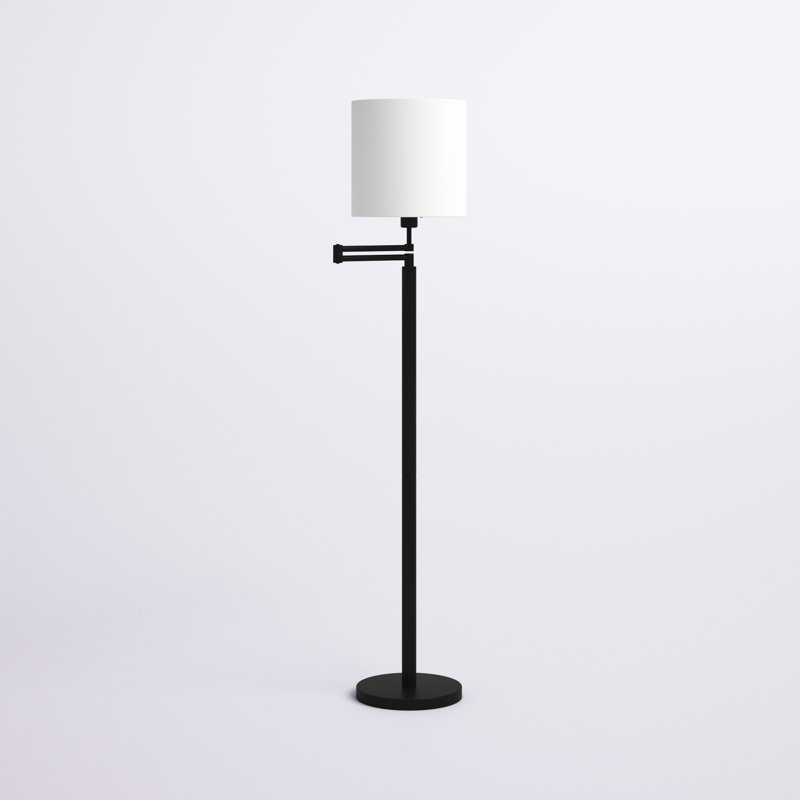 Lakwan 62'' Swing Arm Floor Lamp, Black