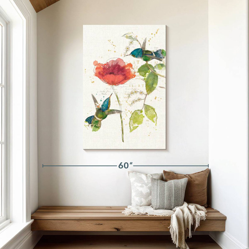 Fleur de colibri sarcelle Brampt, H 45 po x l 30 po