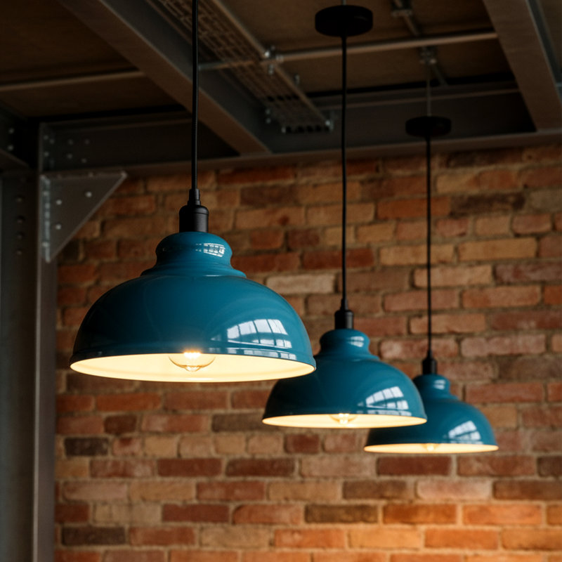 1 - Light Dome Pendant, Cyan Blue