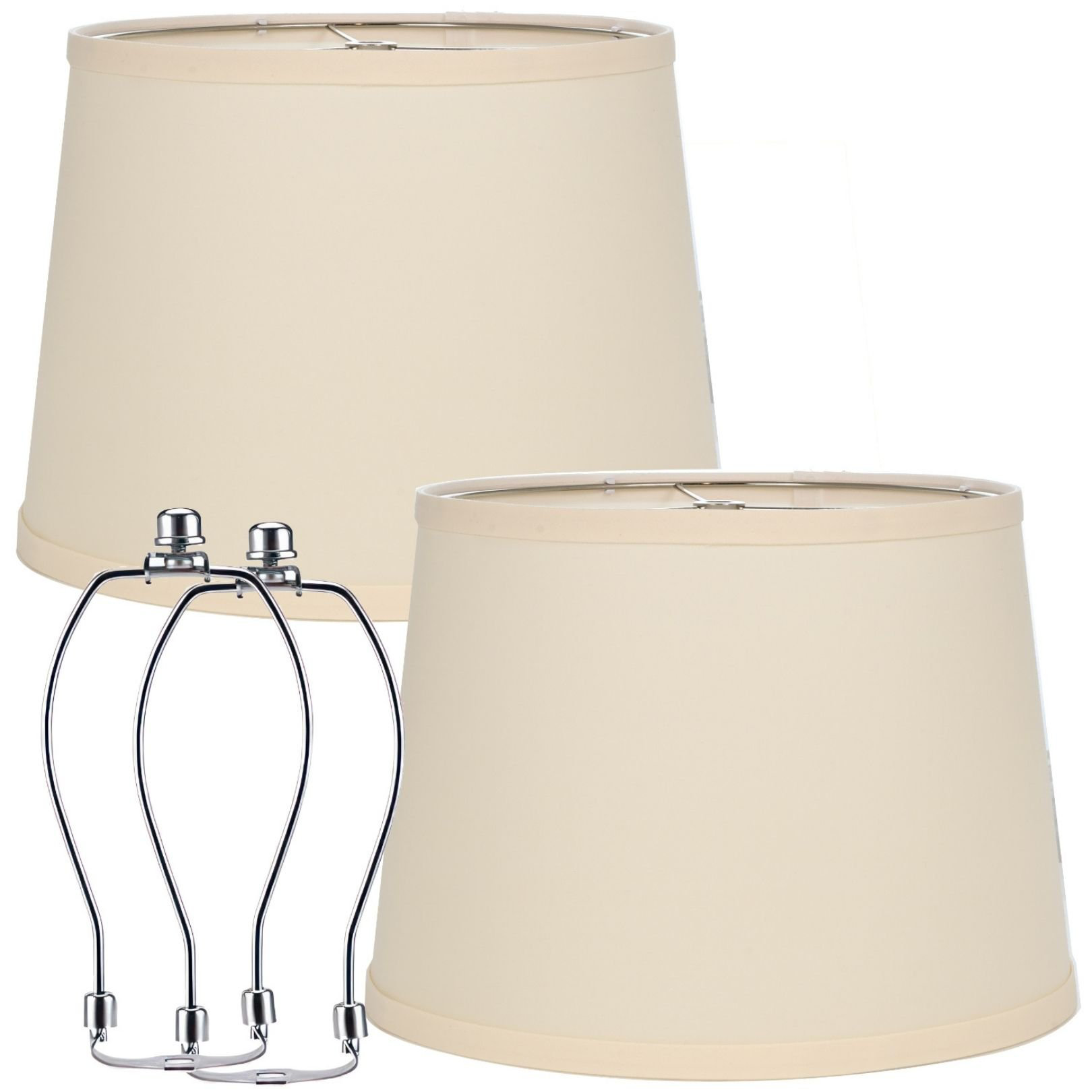 Abat-jour Blanc En Tissu Pour Lampe - Diamètre 25 Cm - Fabriqué En Espagne - Support E27