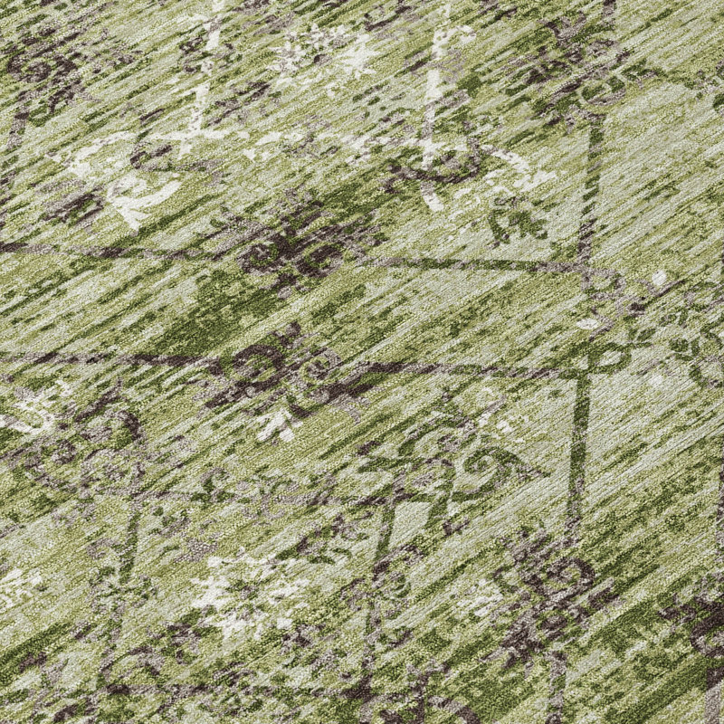 Machine Washable Indoor/Outdoor Chantille ACN2665 Lattice Rug, Fern, 9' x 12'