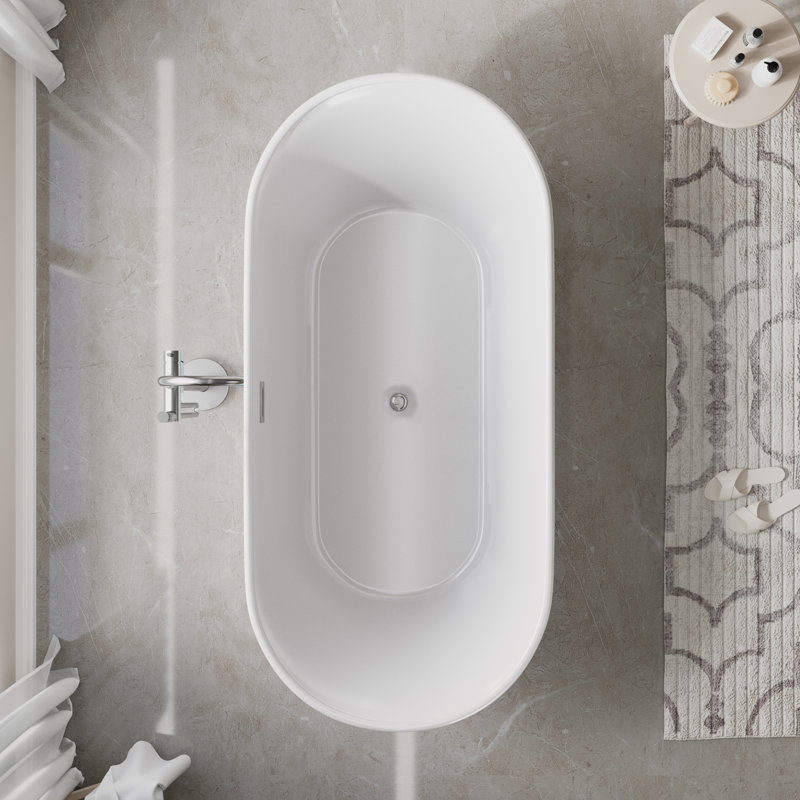 67'' x 31'' Freestanding Acrylic Bathtub,White