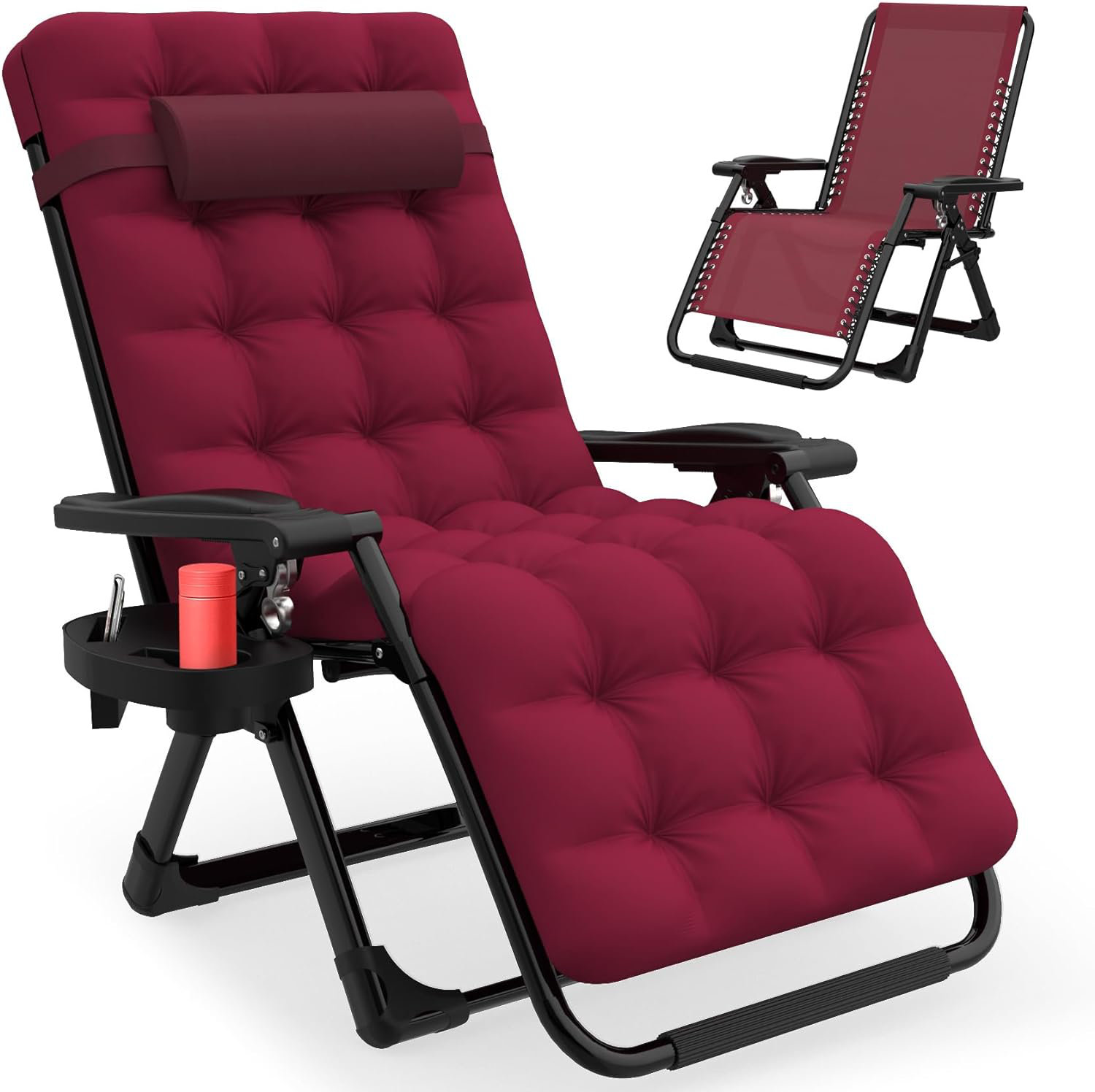 Arlmont & Co. Zero Gravity Chairs Indoor, 26Inch Wide Outdoor Folding