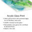 Impression de cristal turquoise sur verre acrylique