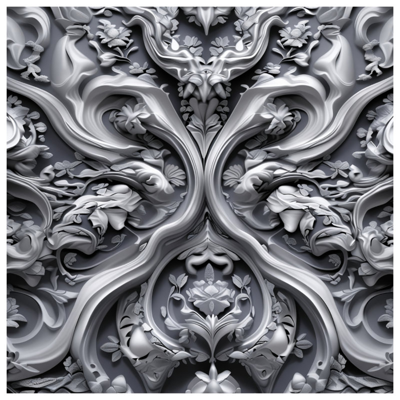 Intricate Baroque Floral Duvet Covers, Twin