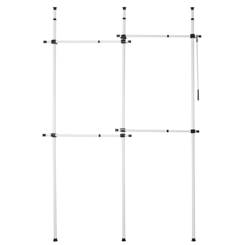 Aatika Adjustable Telescopic Clothing Rail Double, White
