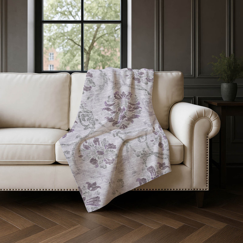 Jeté floral Sherpa ASB762 Addison, Lavande