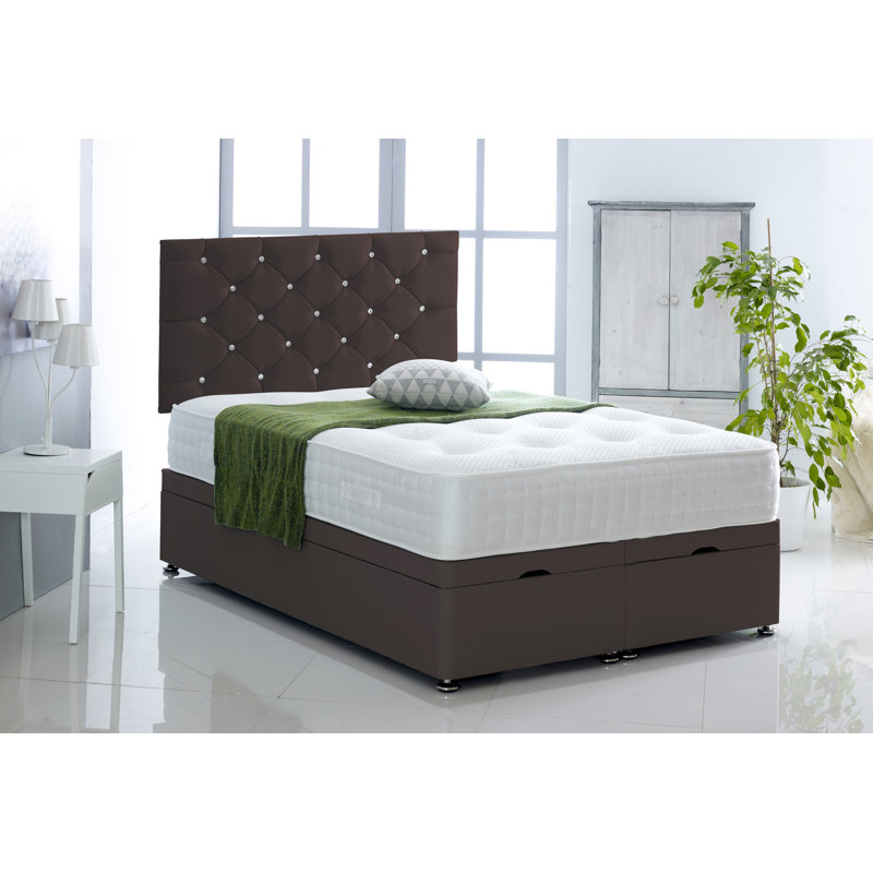 Fick Upholstered Ottoman Storage Bed, Single (3'), Brown
