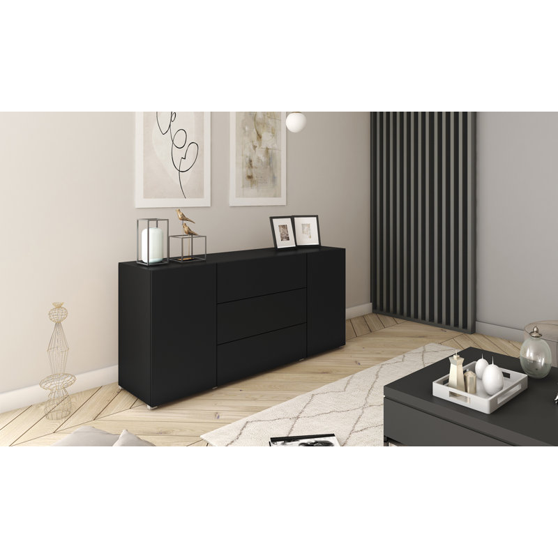 150cm W 3 - Drawer Chest of Drawers, Black