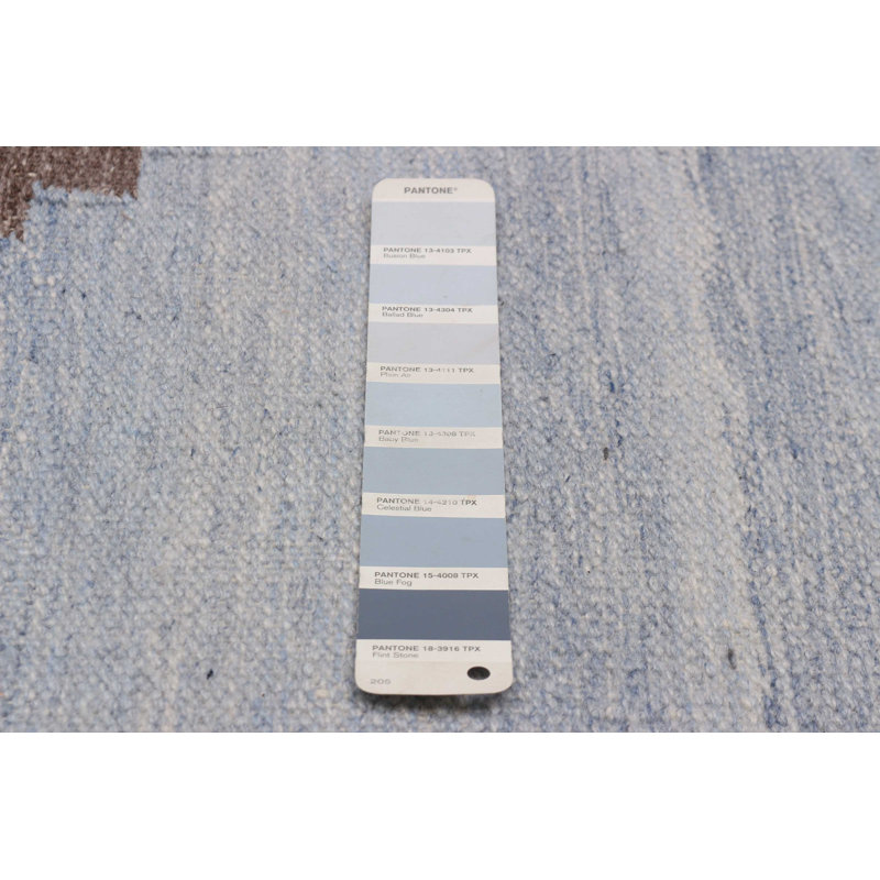 Tapis rectangulaire en laine nouvel âge unique 5 pi 3 po x 8 pi 1 po denim clair