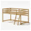 Lit simple mezzanine bas en chêne, structure en bois de pin massif convertible pour enfants