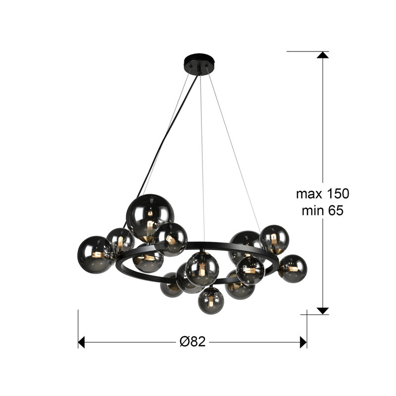 14 - Light Black Unique/Statement Pendant