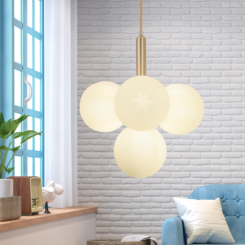 Lustre moderne à 4 lumières Emel pour salle à manger, salon, chambre à coucher
