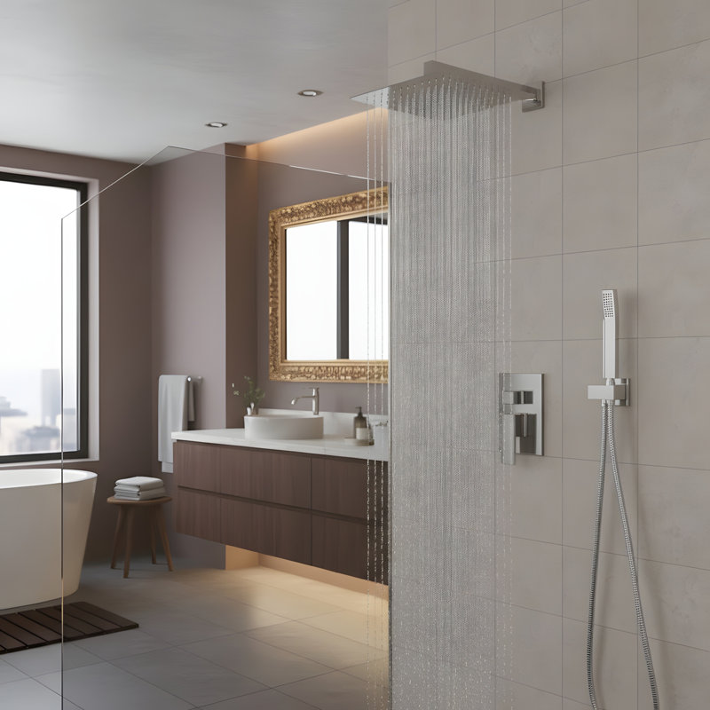 Ensemble de douche mural 10 po, Nickel brossé