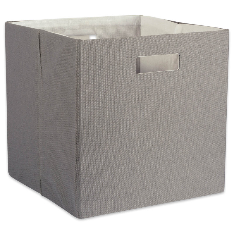 Ebern Designs Fabric Decorative Bin, Gray, 11" H x 11" W x 11" D