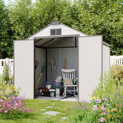  8 Ft. W X 6 Ft. D Resin Steep Slope Storage Shed