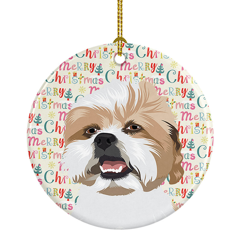 Ornement suspendu en céramique Shih-Tzu