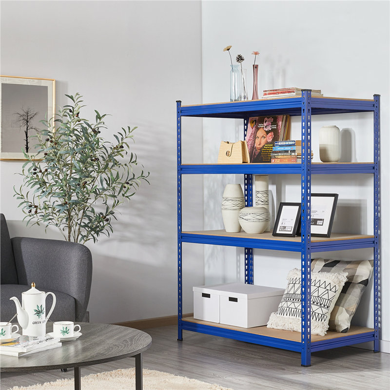 112cm W Steel Height -Adjustable Shelving Unit, Blue