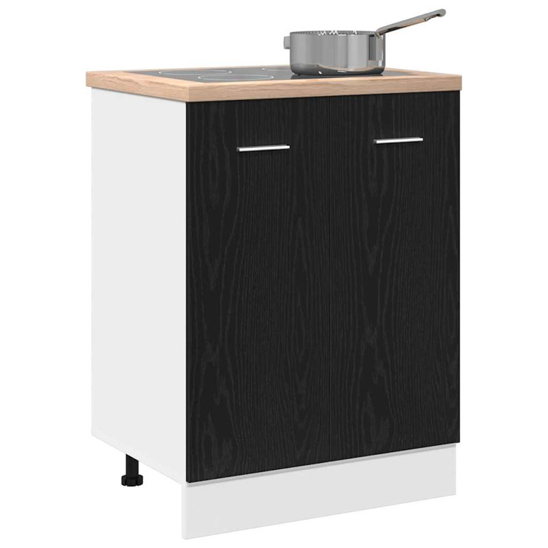 Vidaxl Bottom Cabinet Black Oak 60X46x81.5 Cm Engineered Wood, 81.5cm H x 60cm W x 46cm D