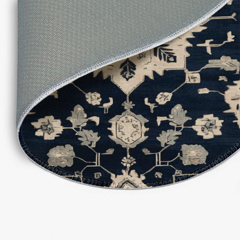 Tapis gris intérieur et extérieur surteint, Rond 5 pi
