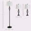 Ensemble de lampes de table 3 pièces avec base en métal, base ronde et abat-jour en tissu HOMcom, pour le salon, noir / blanc