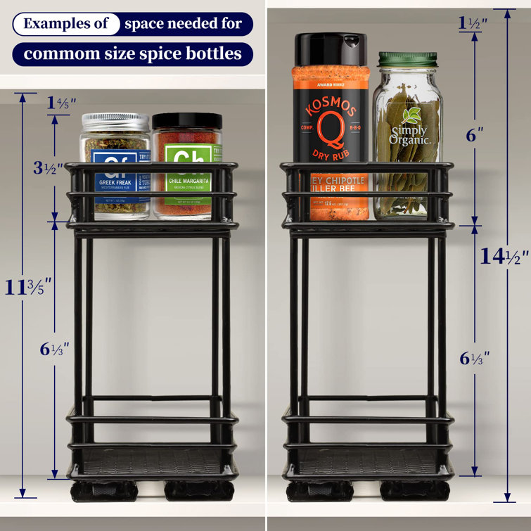 Kitsure Spice Rack Organizer for Cabinet - 2 Packs, Easy-to