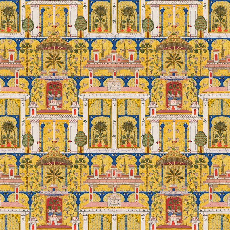 Tales Of Maghreb Wallpaper Roll, Blue/Green/Pink/Yellow