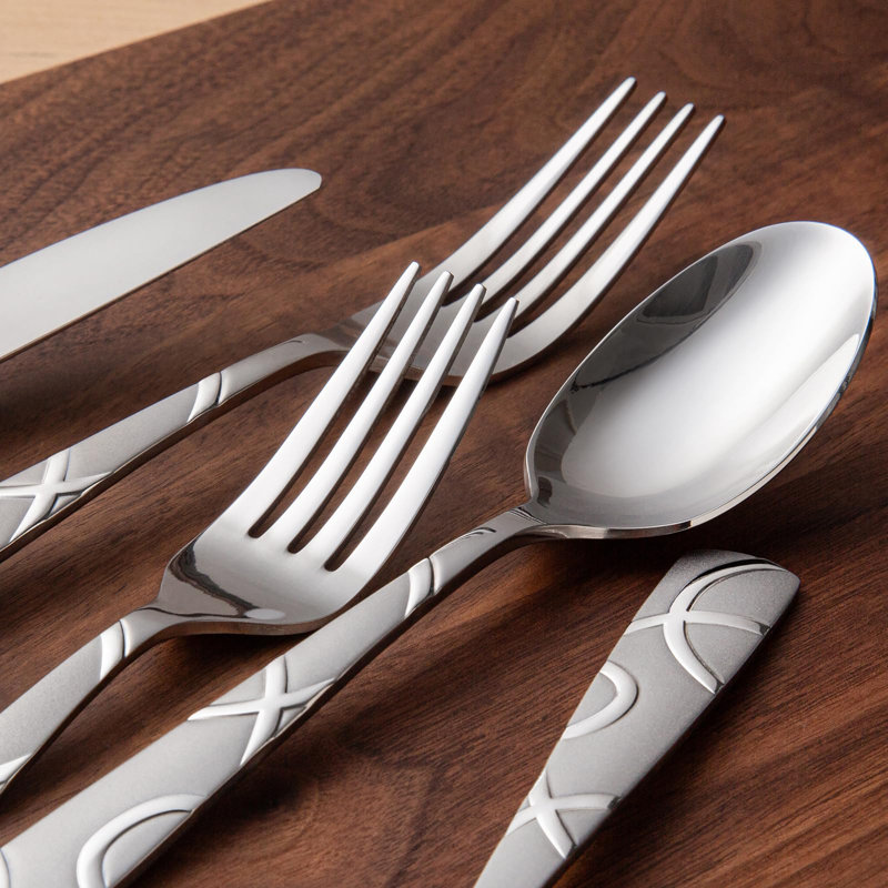 Ivy Bronx 20PCS Stainless Steel Silverware Set, Durable, Stain Resistant, Elegant Modern Design For Any Dining Occasion (Set of 20)