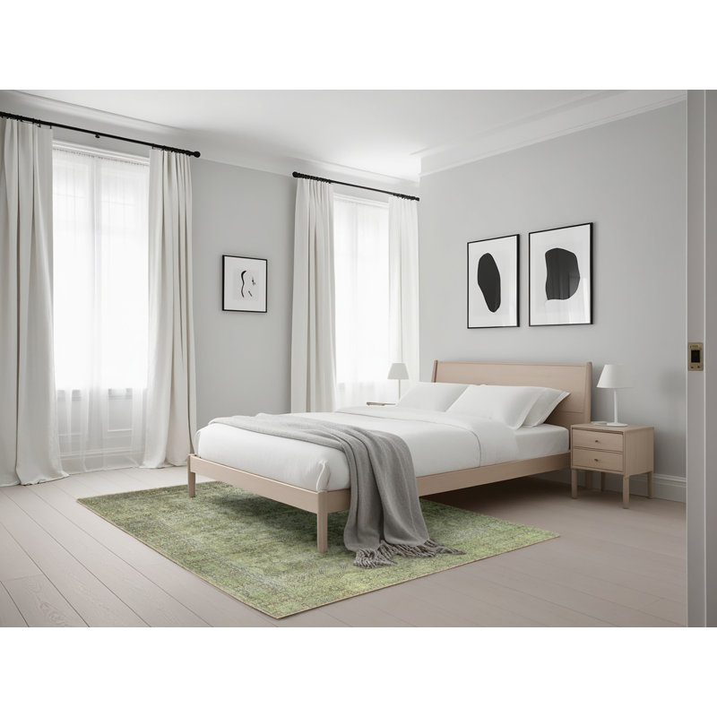 Tapis oriental vert clair, Rectangle 5 pi x 7 pi