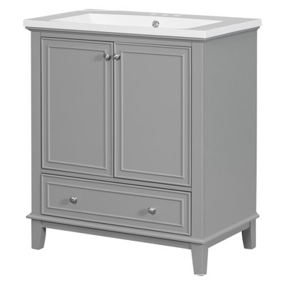 30" Bathroom Vanity with Sink Combo,Bathroom Cabinet with Doors and Drawer