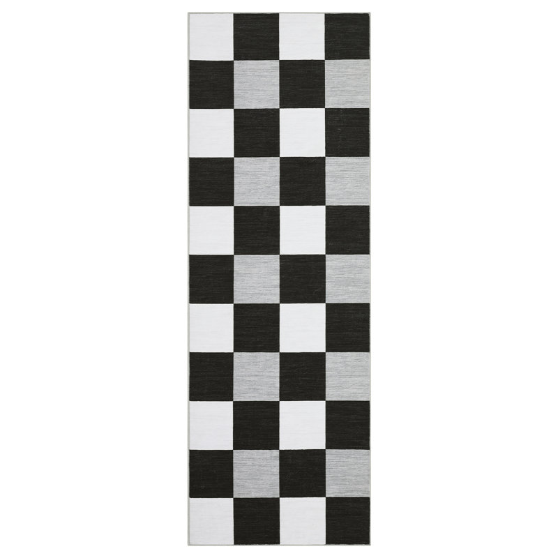 Randolph Checkered Machine Washable Rug Plaid Area Rug Soft Faux Wool Rugs Anti Slip Rugs Large Rug Carpet for Entryway Bedroom Living Room Hallway Kitchen Dining Room and Laundry Room