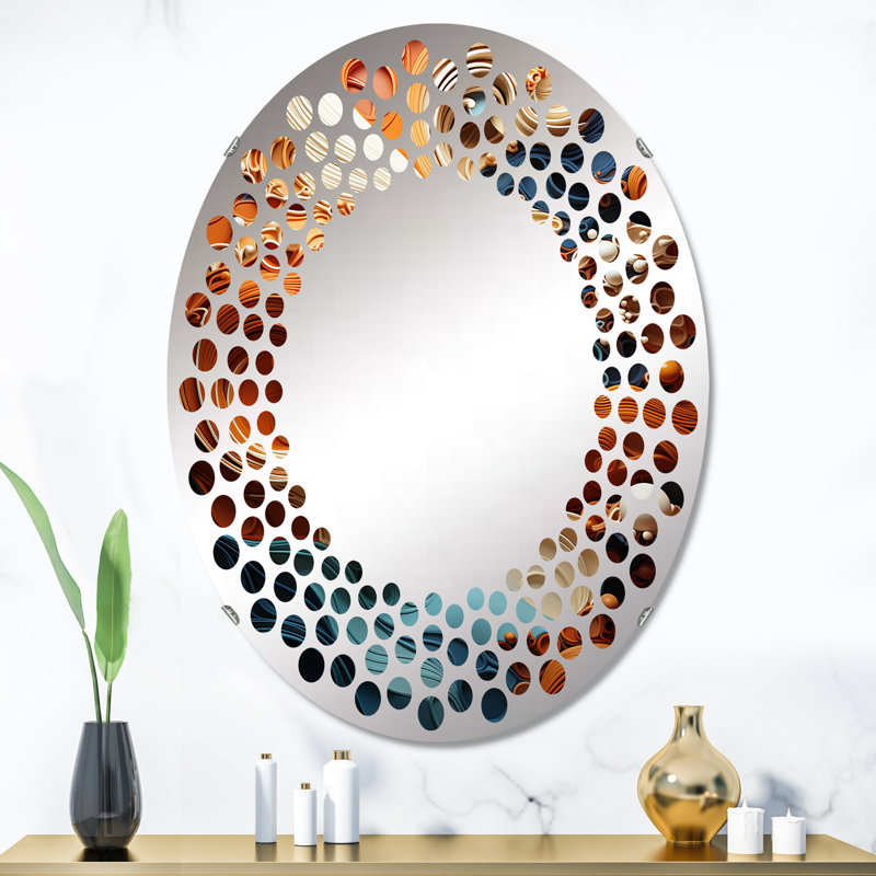 Miroir mural Cocoa River Fusion Expressionn - MIR109703 - Ovale, 35,4 po x 23,6 po