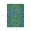 Tapis intérieur / extérieur lavable à motif animal vert et bleu sarcelle 8 pi x 10 pi HomeRoots