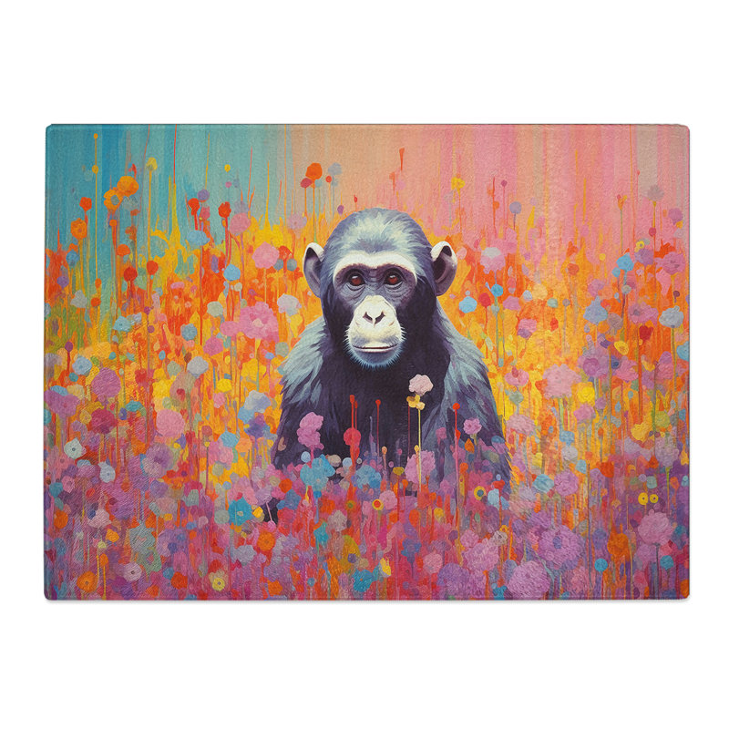 Monkey Colour Field  Glass Chopping Board