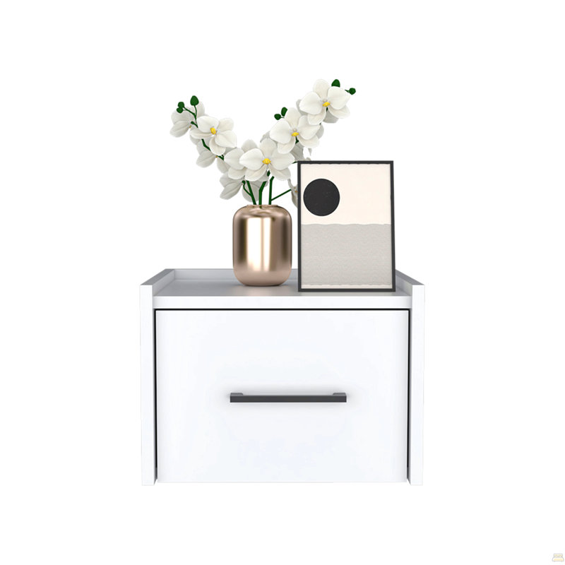 Table de chevet flottante Calion, Blanc